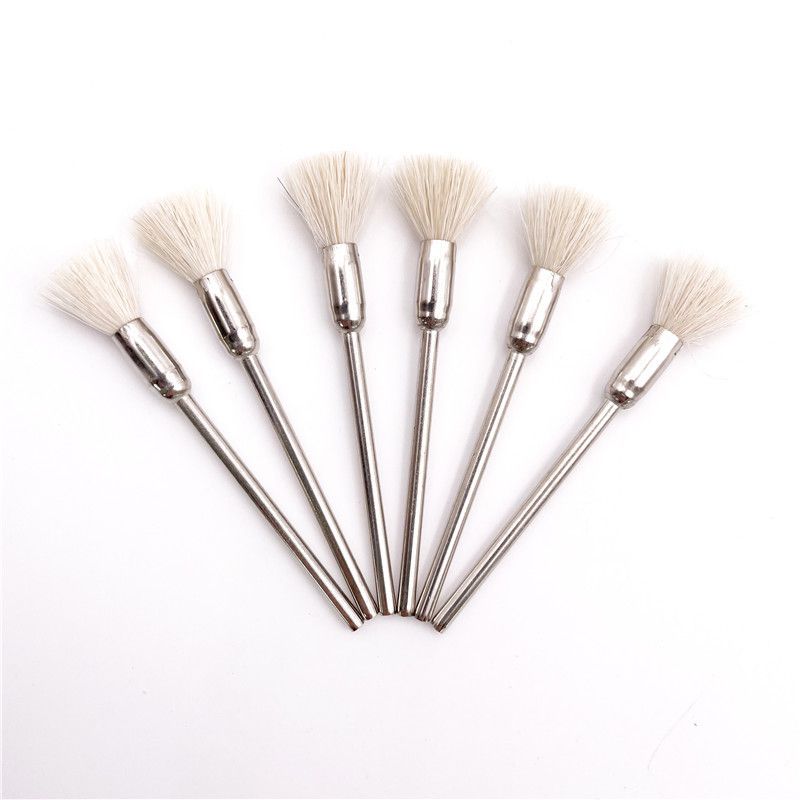 迷你拋光羊毛筆刷筆型刷電鉆電磨刷筆形刷帶柄羊毛磨頭碗型T型